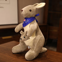 Peluche Kangourou australien avec bébé dans la poche