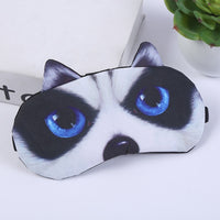 Masque de nuit ou de voyage (avion, train) occultant avec gel relaxant, motif original chat ou chien