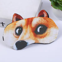Masque de nuit ou de voyage (avion, train) occultant avec gel relaxant, motif original chat ou chien