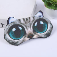 Masque de nuit ou de voyage (avion, train) occultant avec gel relaxant, motif original chat ou chien