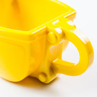 Tasse de café originale avec godet de tractopelle et cuillère en forme de pelle