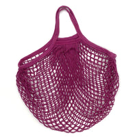 Sac filet de courses réutilisable en coton coloré avec mailles, pour fruits et légumes
