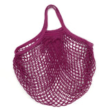 Sac filet de courses réutilisable en coton coloré avec mailles, pour fruits et légumes