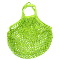 Sac filet de courses réutilisable en coton coloré avec mailles, pour fruits et légumes