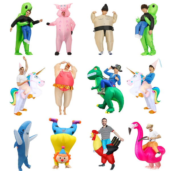 Costume gonflable Dinosaure, Licorne, Gorille, Sumo, Penis