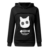 Sweat à capuche avec grande poche kangourou pour chat ou petit chien. Hoodie pour transport d'animaux
