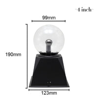 Lampe plasma, globe magique avec éclairs attirés par la main. Sphère lumière plasma