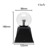 Lampe plasma, globe magique avec éclairs attirés par la main. Sphère lumière plasma