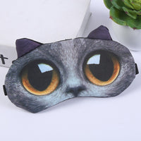 Masque de nuit ou de voyage (avion, train) occultant avec gel relaxant, motif original chat ou chien