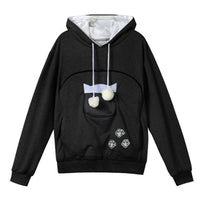 Sweat à capuche avec grande poche kangourou pour chat ou petit chien. Hoodie pour transport d'animaux