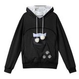Sweat à capuche avec grande poche kangourou pour chat ou petit chien. Hoodie pour transport d'animaux