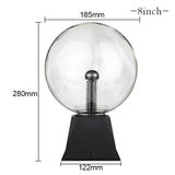 Lampe plasma, globe magique avec éclairs attirés par la main. Sphère lumière plasma