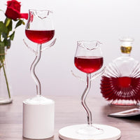 Verre à vin ou cocktail spécial Saint Valentin, romantique et fantaisie en forme de rose