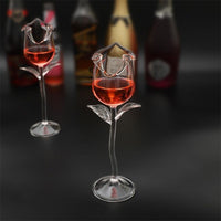 Verre à vin ou cocktail spécial Saint Valentin, romantique et fantaisie en forme de rose