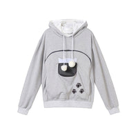 Sweat à capuche avec grande poche kangourou pour chat ou petit chien. Hoodie pour transport d'animaux