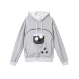 Sweat à capuche avec grande poche kangourou pour chat ou petit chien. Hoodie pour transport d'animaux