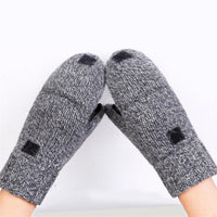 Gants mitaines très chauds pour l'hiver. Moufles avec rabat en laine pour les doigts