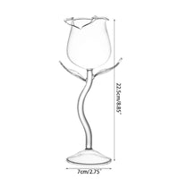 Verre à vin ou cocktail spécial Saint Valentin, romantique et fantaisie en forme de rose