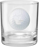 Verre de whisky ou de bière déformé avec balle de golf