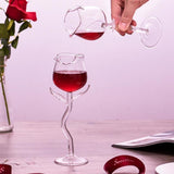Verre à vin ou cocktail spécial Saint Valentin, romantique et fantaisie en forme de rose