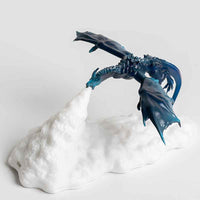Lampe dragon 3D. Luminaire LED avec nuage de fumée et de feu