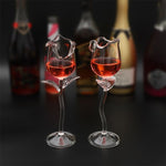 Verre à vin ou cocktail spécial Saint Valentin, romantique et fantaisie en forme de rose