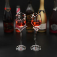 Verre à vin ou cocktail spécial Saint Valentin, romantique et fantaisie en forme de rose