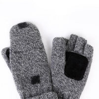Gants mitaines très chauds pour l'hiver. Moufles avec rabat en laine pour les doigts