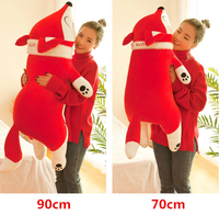 Peluche renard géant, oreiller ou coussin mignon de 35 à 90cm