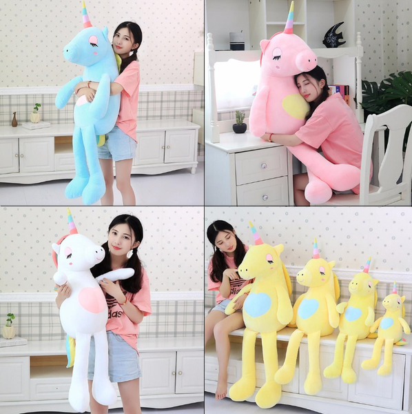 Licorne géante, énorme peluche coussin Licorne 60 et 140 cm