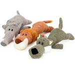 Jouets peluches animaux pour chien : Lion Éléphant Chien