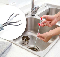 Tige flexible avec pince pour nettoyer évier, lavabo, tuyauterie. Drain serpent 60cm
