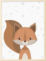 Toile animaux de la forêt - Poster style nordique