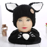 Grand bonnet renard avec oreilles pour enfant, roux et gris