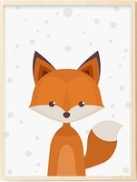 Toile animaux de la forêt - Poster style nordique