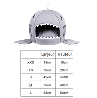 Panier pour chien ou chat en forme de requin ! Niche confortable pour animaux
