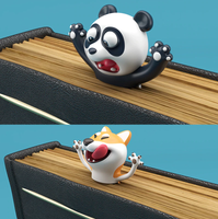Marque page 3D animaux. Original et drôle. Panda, Chat, Chien, Souris, Lapin, Loup