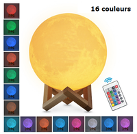 Lampe Lune 3D, veilleuse rechargeable à LED