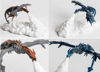 Lampe dragon 3D. Luminaire LED avec nuage de fumée et de feu