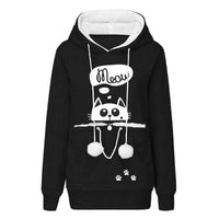 Sweat à capuche avec grande poche kangourou pour chat ou petit chien. Hoodie pour transport d'animaux