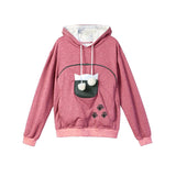 Sweat à capuche avec grande poche kangourou pour chat ou petit chien. Hoodie pour transport d'animaux