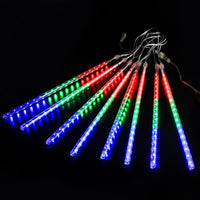 Tubes LED - Guirlande pluie de météorites, étoiles filantes, bleu, blanc, multicolore