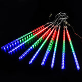 Tubes LED - Guirlande pluie de météorites, étoiles filantes, bleu, blanc, multicolore