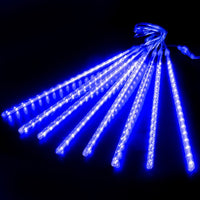 Tubes LED - Guirlande pluie de météorites, étoiles filantes, bleu, blanc, multicolore