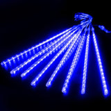 Tubes LED - Guirlande pluie de météorites, étoiles filantes, bleu, blanc, multicolore