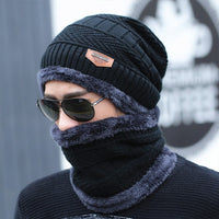 Bonnet chaud pour l'hiver pour homme avec tour de cou