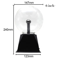 Lampe plasma, globe magique avec éclairs attirés par la main. Sphère lumière plasma