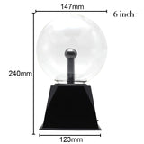 Lampe plasma, globe magique avec éclairs attirés par la main. Sphère lumière plasma