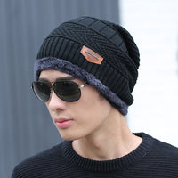 Bonnet chaud pour l'hiver pour homme avec tour de cou
