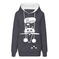 Sweat à capuche avec grande poche kangourou pour chat ou petit chien. Hoodie pour transport d'animaux